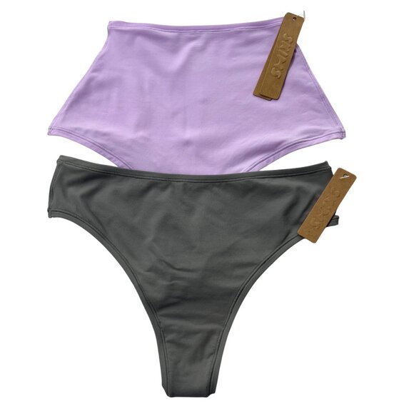 SKIMS Fits Everybody Thongs Lot of 2 Sugar Plum Grey XS - Picture 1 of 12